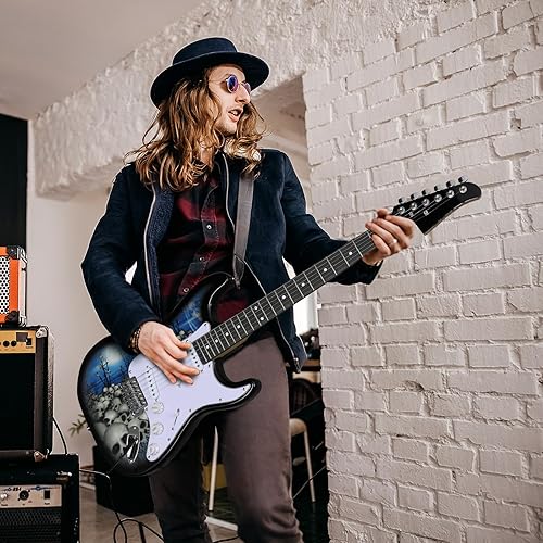 Miniatura 6 de Ktaxon Guitarra eléctrica de 39 pulgadas, kit de guitarra de cuerpo sólido para principiantes de tamaño completo con correa de bolsa de concierto,