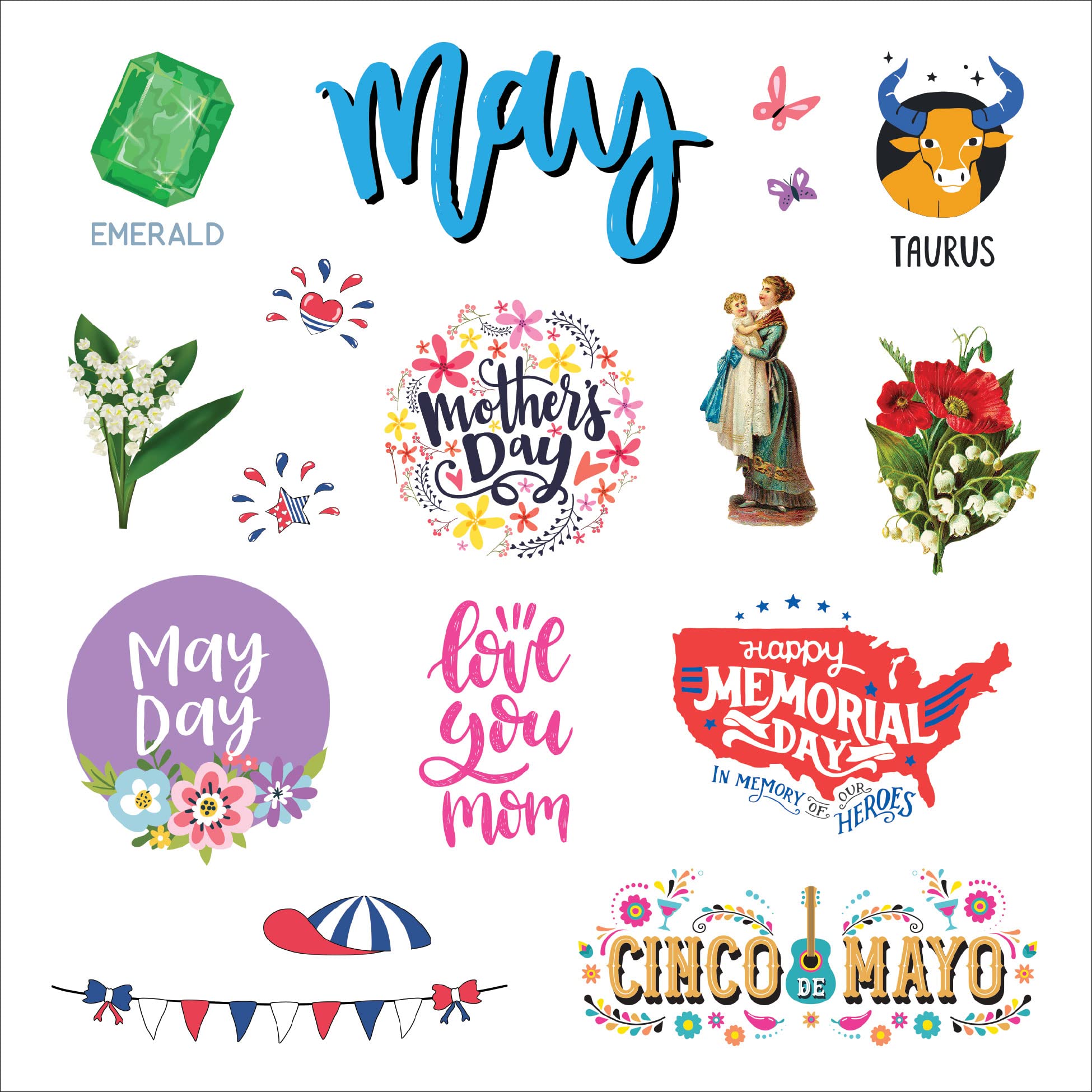 A Year in Stickers: Fun Pictures and Words to Highlight Celebrations