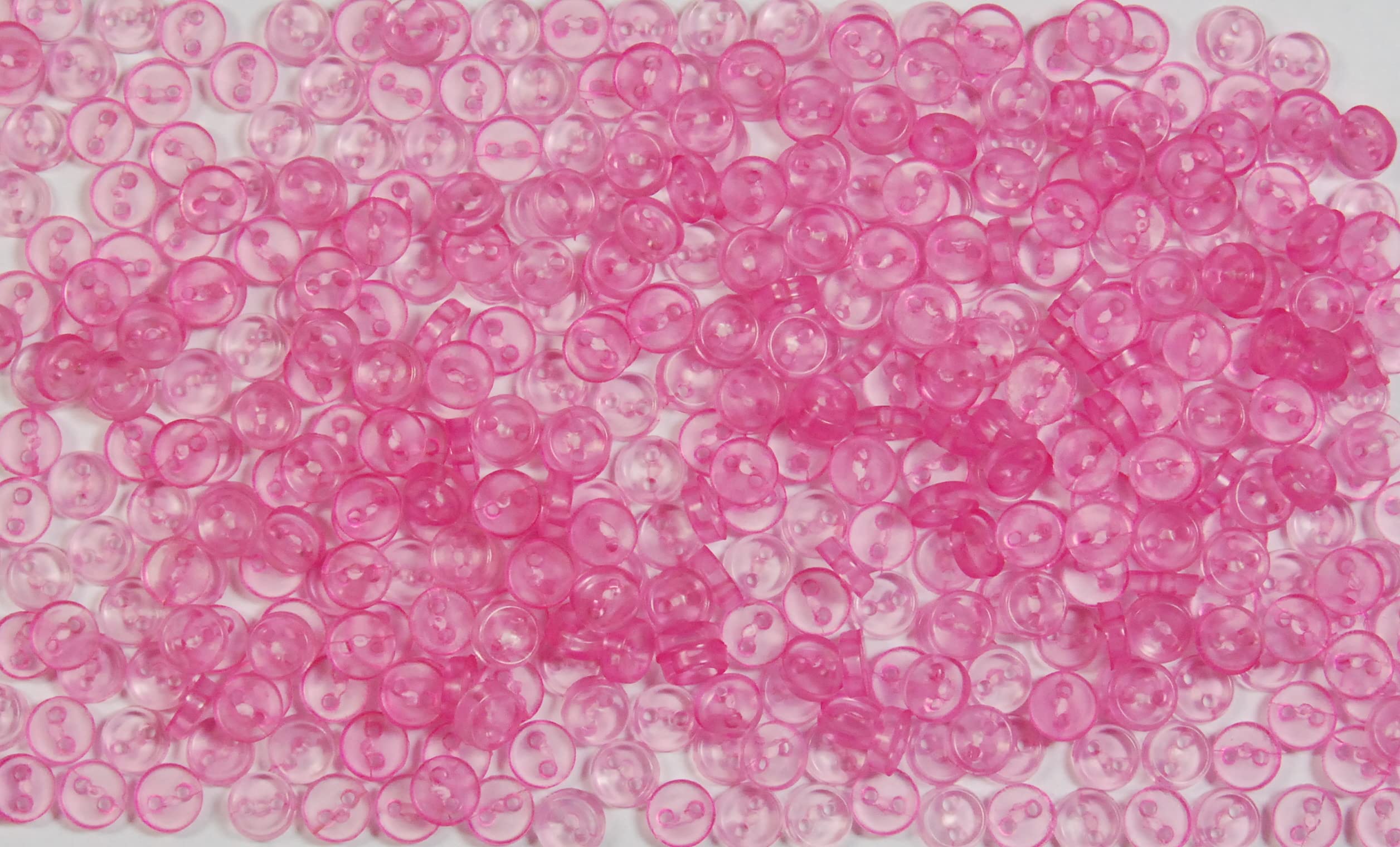 celloexpress 5mm Transparent Pink Circles Mini Doll Buttons for Dolls & Soft Toys Clothes - 5mm Assorted Round Colours & Designs (Pack of 1000, Transparent Pink Circles) โ image 1