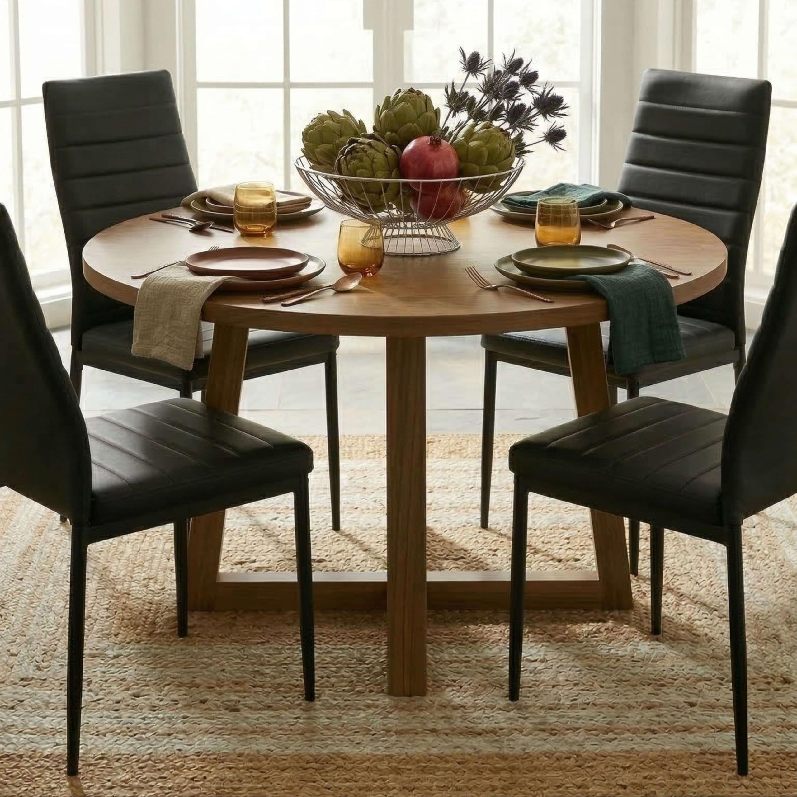 Miroytengo Pack de 4 Sillas Avat para Salón Comedor Estilo Moderno en Color Negro 42x96x52 cm