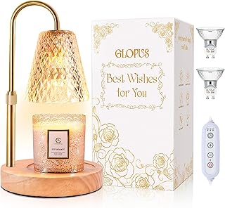 Candle Warmer Lamp with Timer, Stocking Stuffers for Women, Mom Gifts for Women Mom Christmas, Adjustable Height Candle Warmer, Dimmable, Home Decor, Wax Warmer Lamp for Jar Candles with 2 Bulbs
