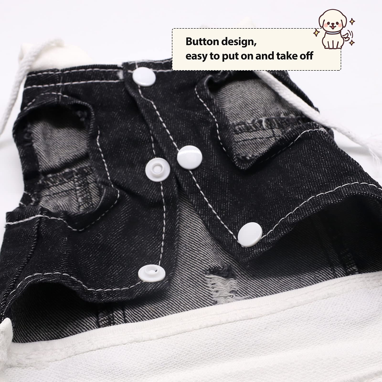Sild Haustierkleidung, coole Jeansjacke für Hunde aus Blue Denim, Mantel für kleine bis mittelgroße Hunde - Image 3