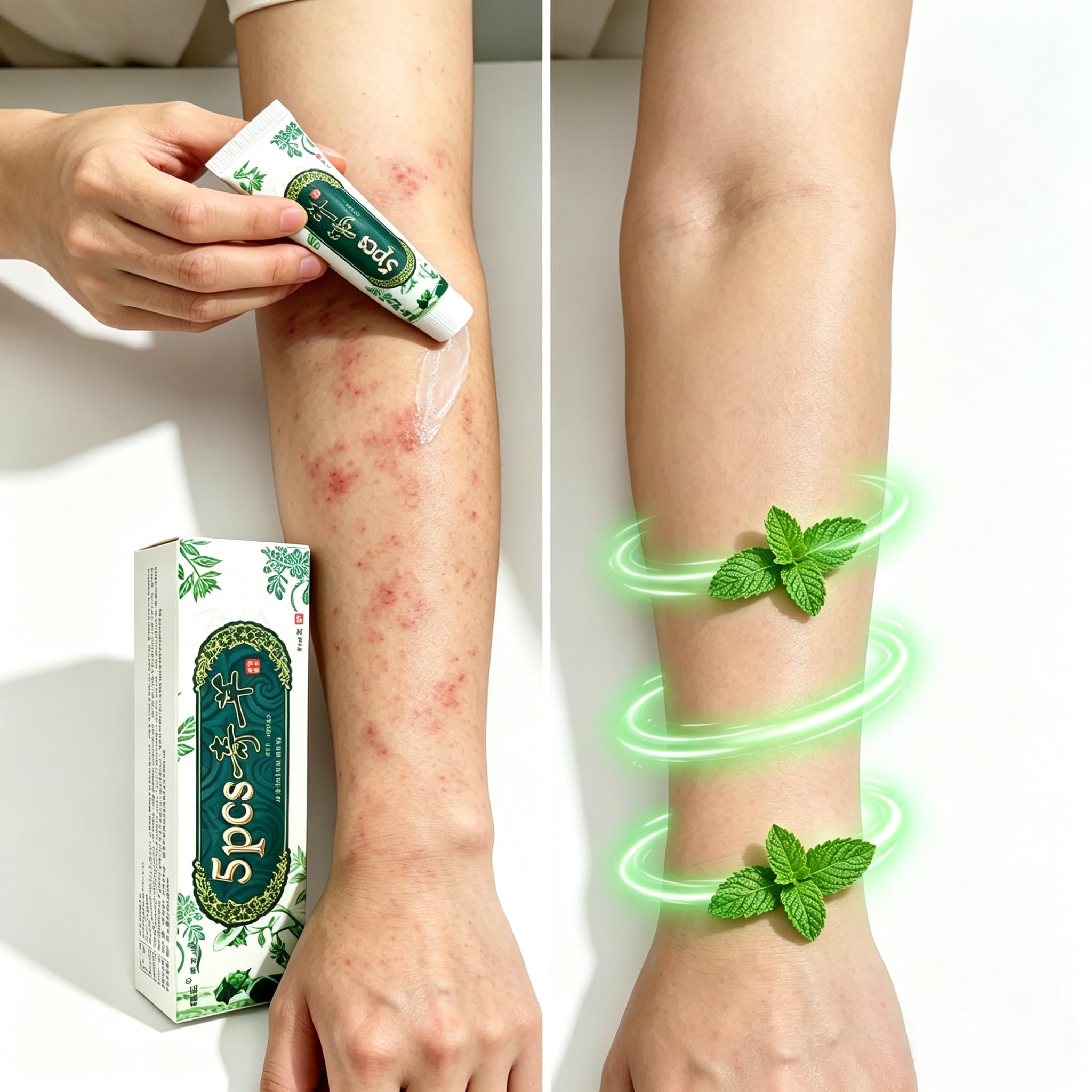 QianNianQiCao 5 Sets, Compatible with Natural Chinese Herbal Eczema, Psoriasis, Dermatitis Ointment Symptom, External Use Only — Amazon image 4