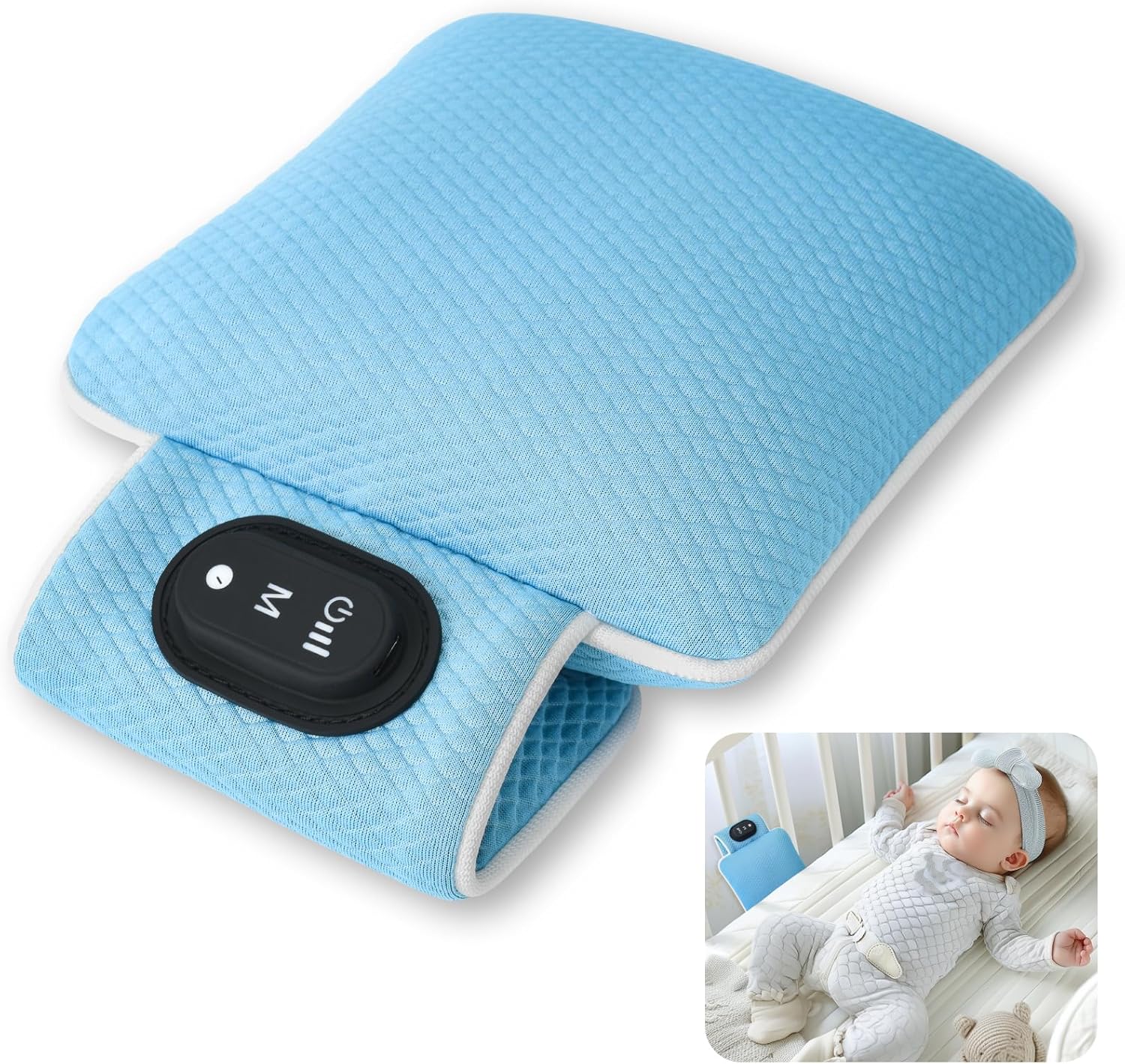 Smart Vibration Baby Soother for Cribs: 3 Gentle Modes, Customizable Intensity, Fast USB-C Charging, Essential Sleep Aid for Newborns