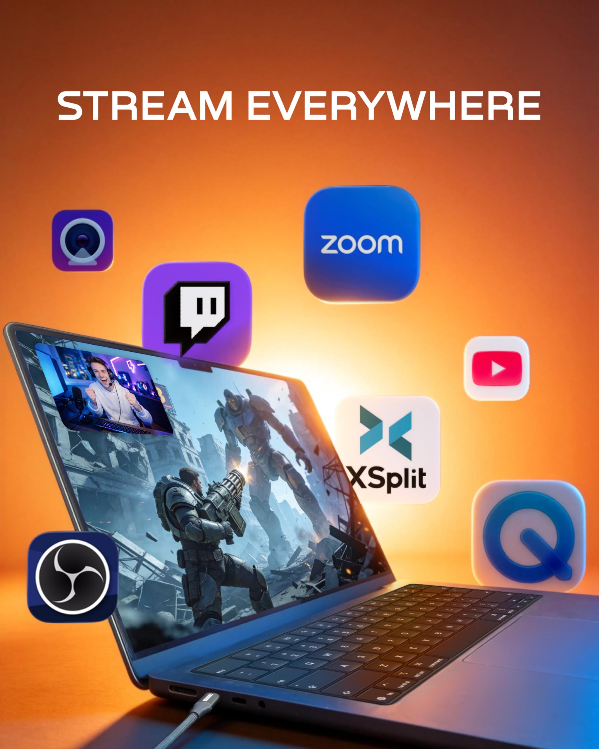 GENKI ShadowCast 3 Pro, scheda di acquisizione 4K60, dispositivo di acquisizione video HDMI a latenza zero passthrough USB-C compatibile con PS5, Xbox Series X/S, Switch, iPad, laptop, DSLR, streaming