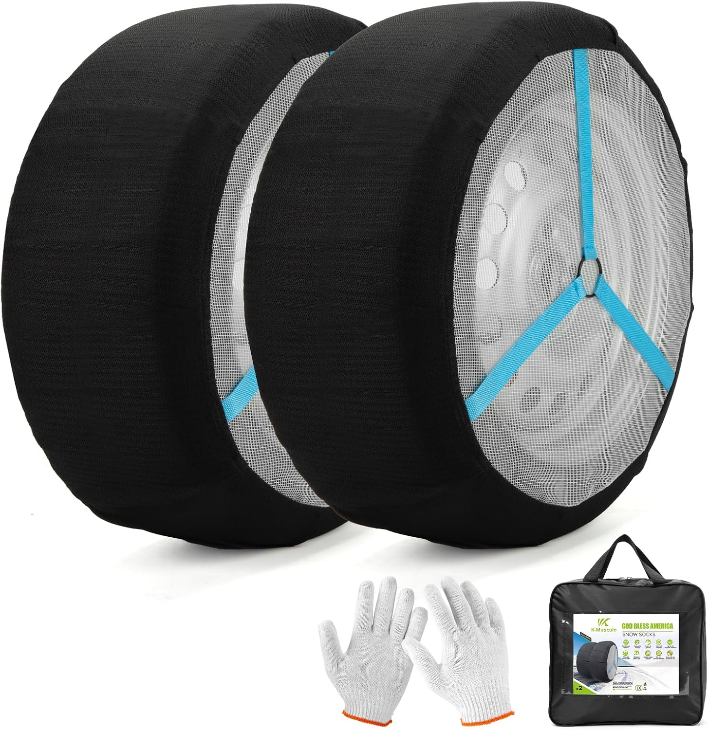 KMusculo Snow Socks for Tires, Snow Socks Snow Chain for