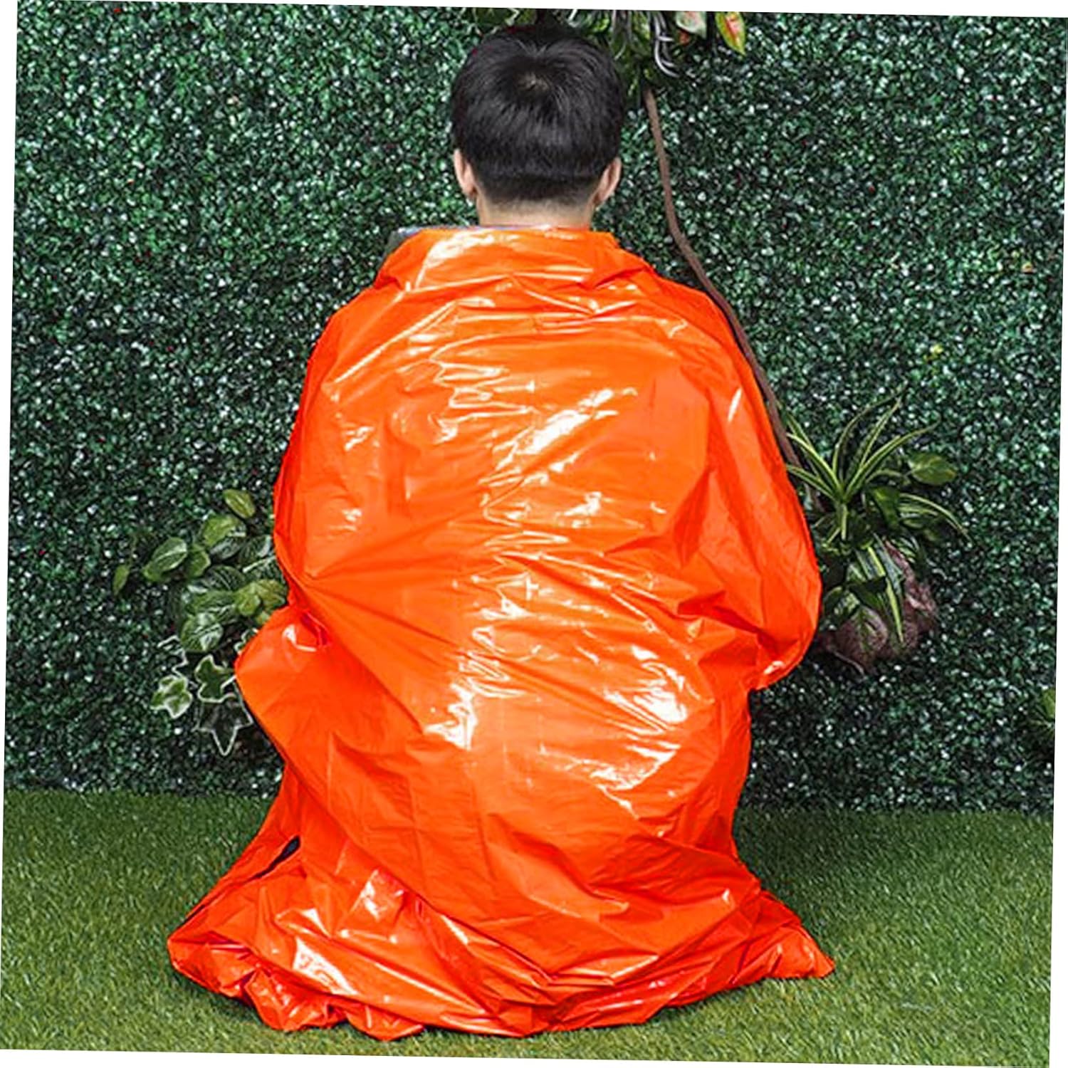 Mikikit 1set Outdoor Kit Tent Raincoat Thermal Blanket Sleeping Bag First Aid Kit