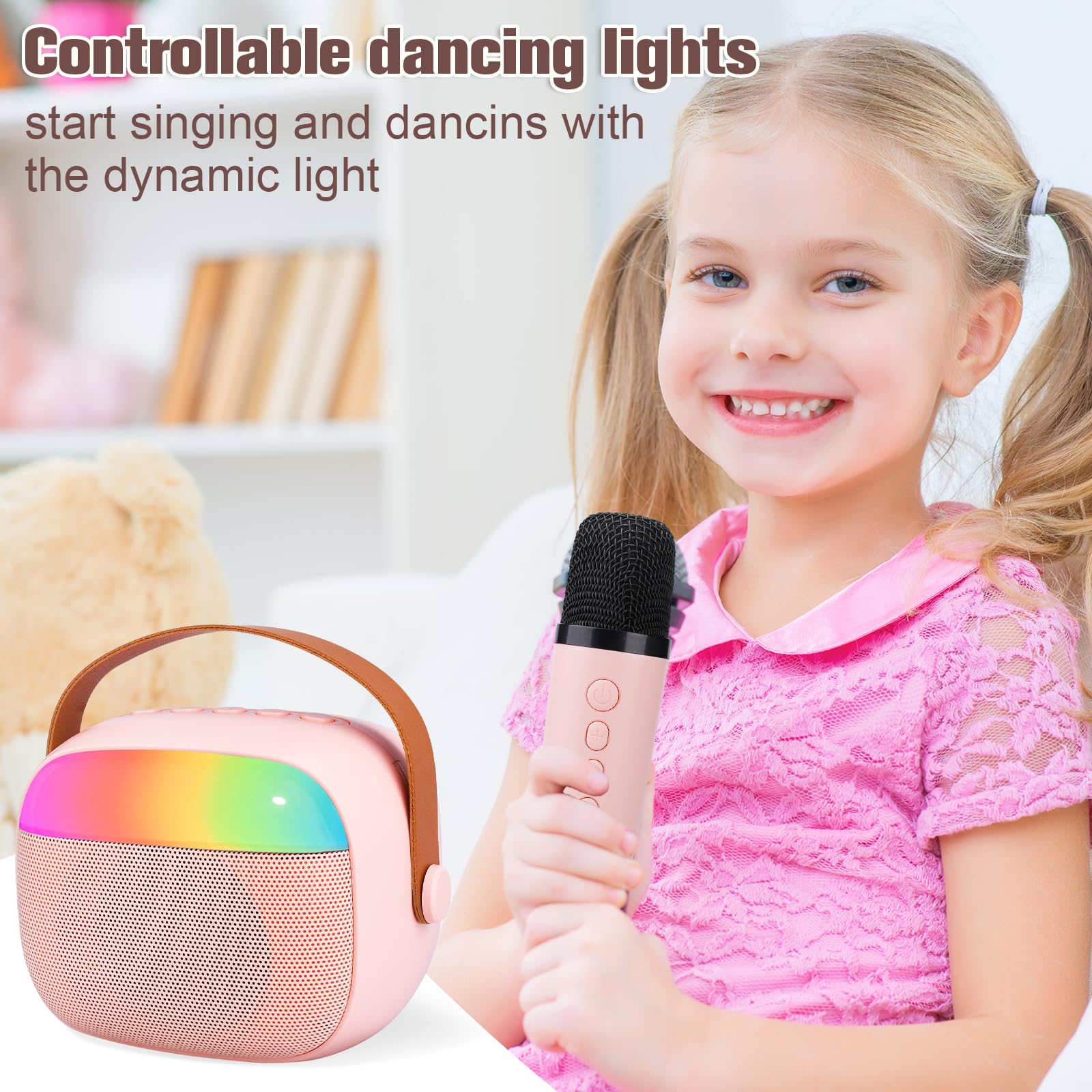 Micro Karaoké Enfant Adulte Avec 2 Micro Sans Fil Karaoké Protable
