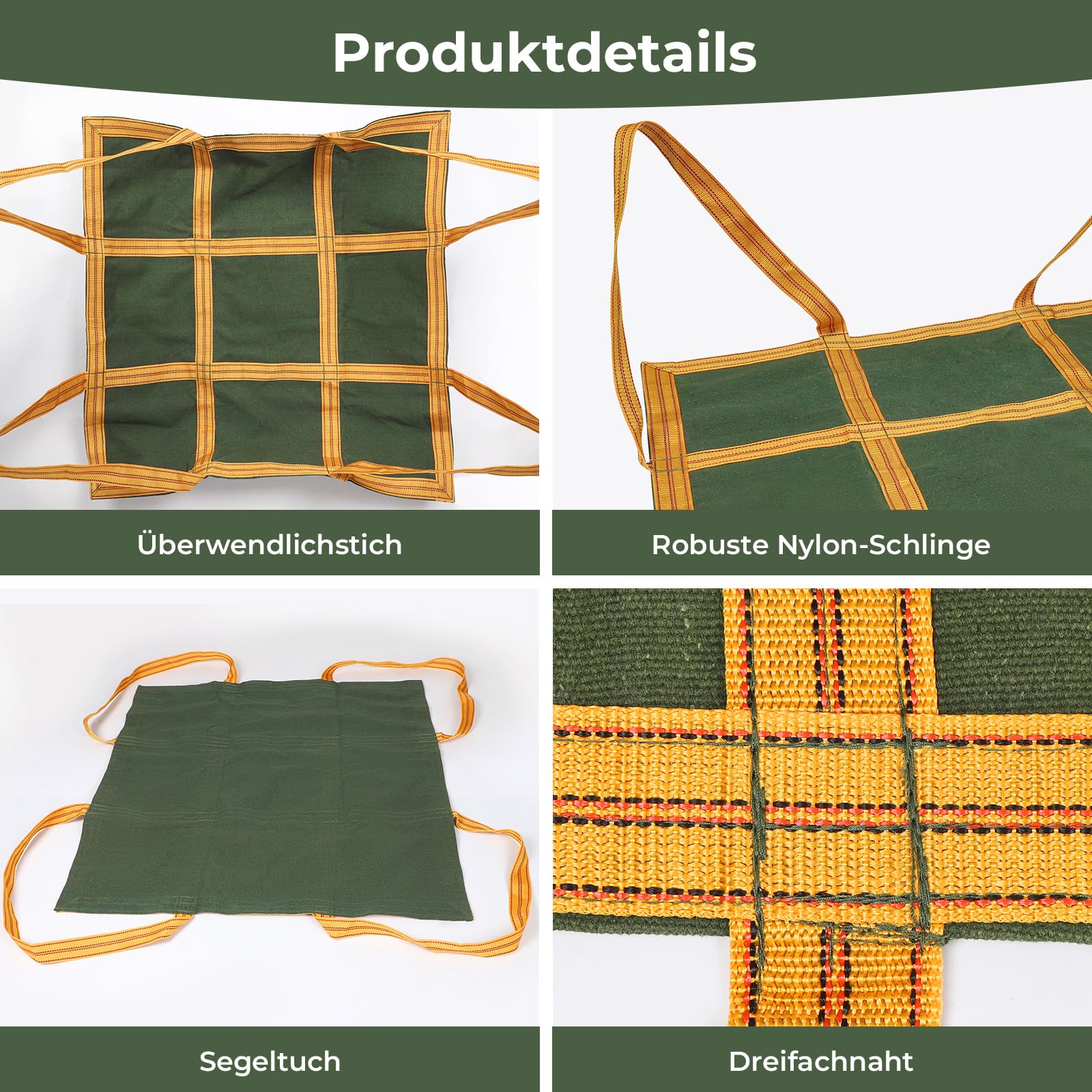 Hangendes Hebenetz, Leinwand Frachtnetz, Hängendes Net, Tragkraft 1 Tonnen | Lastenheber Netz mit verstärkten Griffen, für Baustoffe Waren Lieferung Entladung (100cm * 100cm)