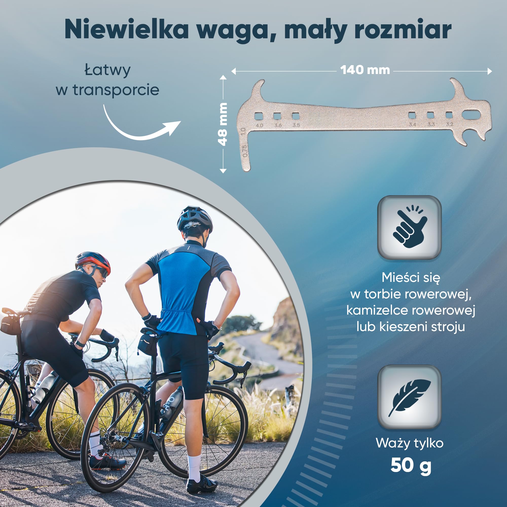 Miernik Zużycia Łańcucha Rowerowego 7–12 Rzędów – Przymiar Łańcucha i Chain Checker do MTB, Szosy i E-Bike | Kompaktowe Narzędzie do Kontroli Napędu Rowerowego