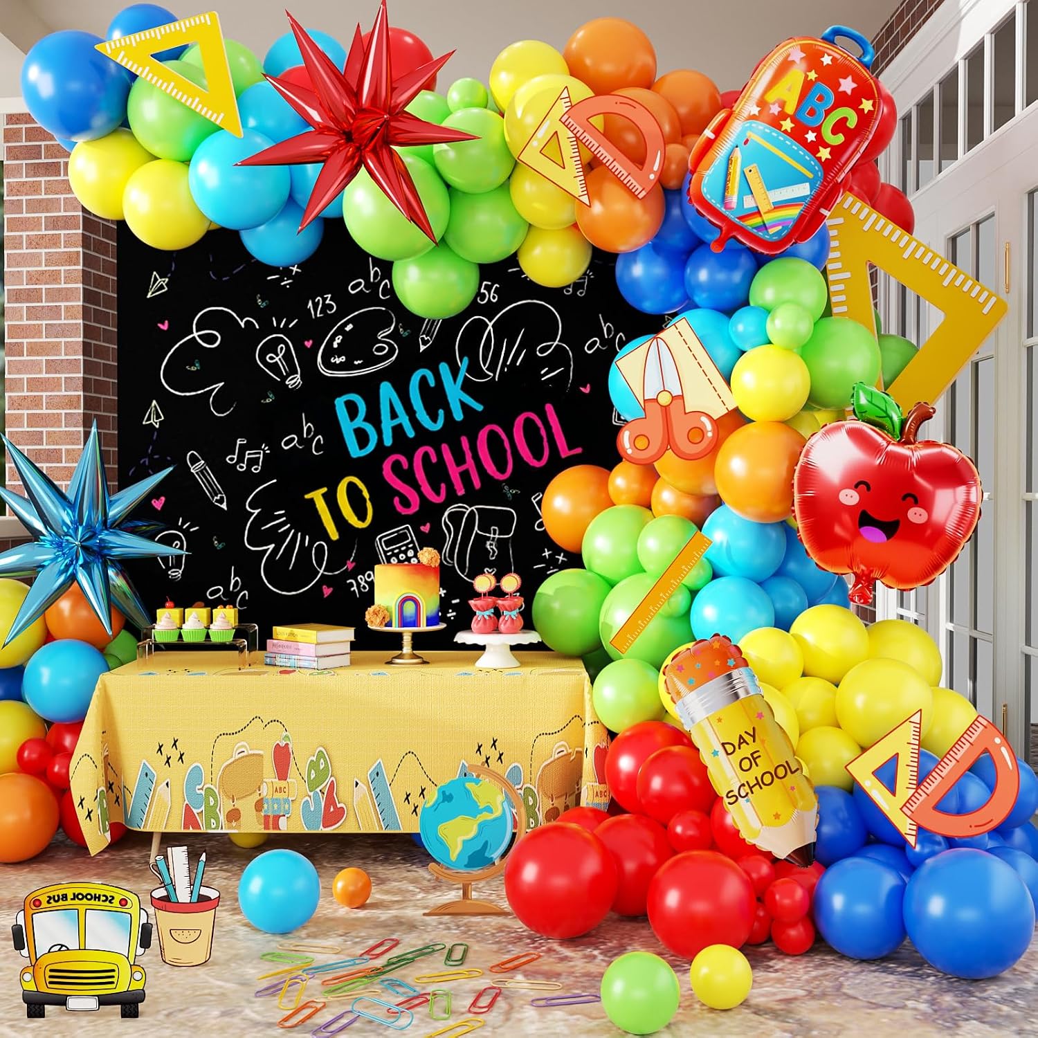 GIZIUXNE 158pcs Welcome to School Balloon Arch Kit