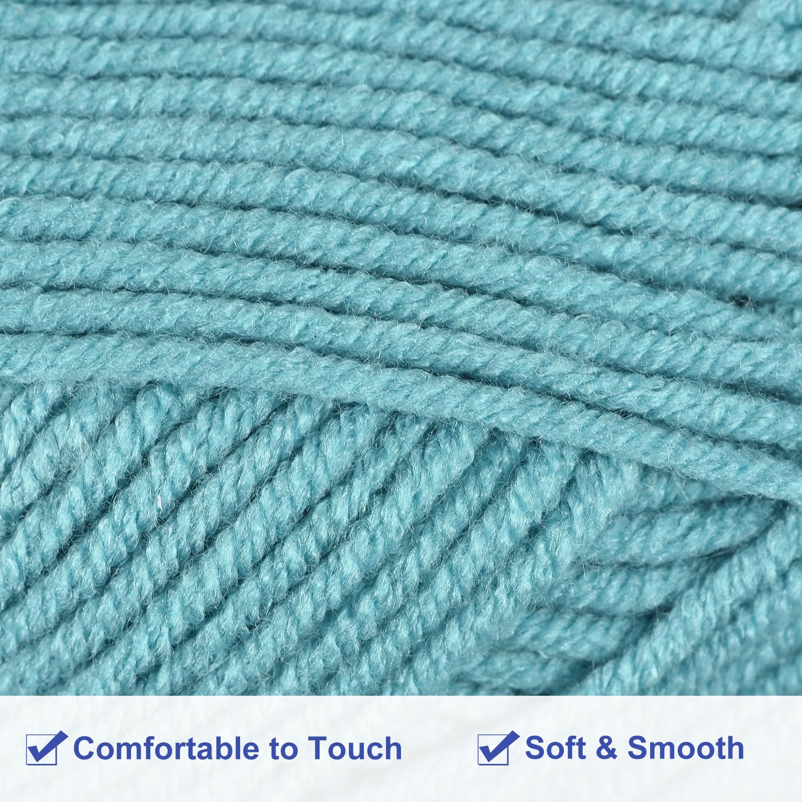 uxcell Acrylic Yarn Skeins, 300g/10.58oz (6 Pack of 50g) Soft Crochet Yarns for Knitting and Crocheting Craft Project Dark Blue - Image 3