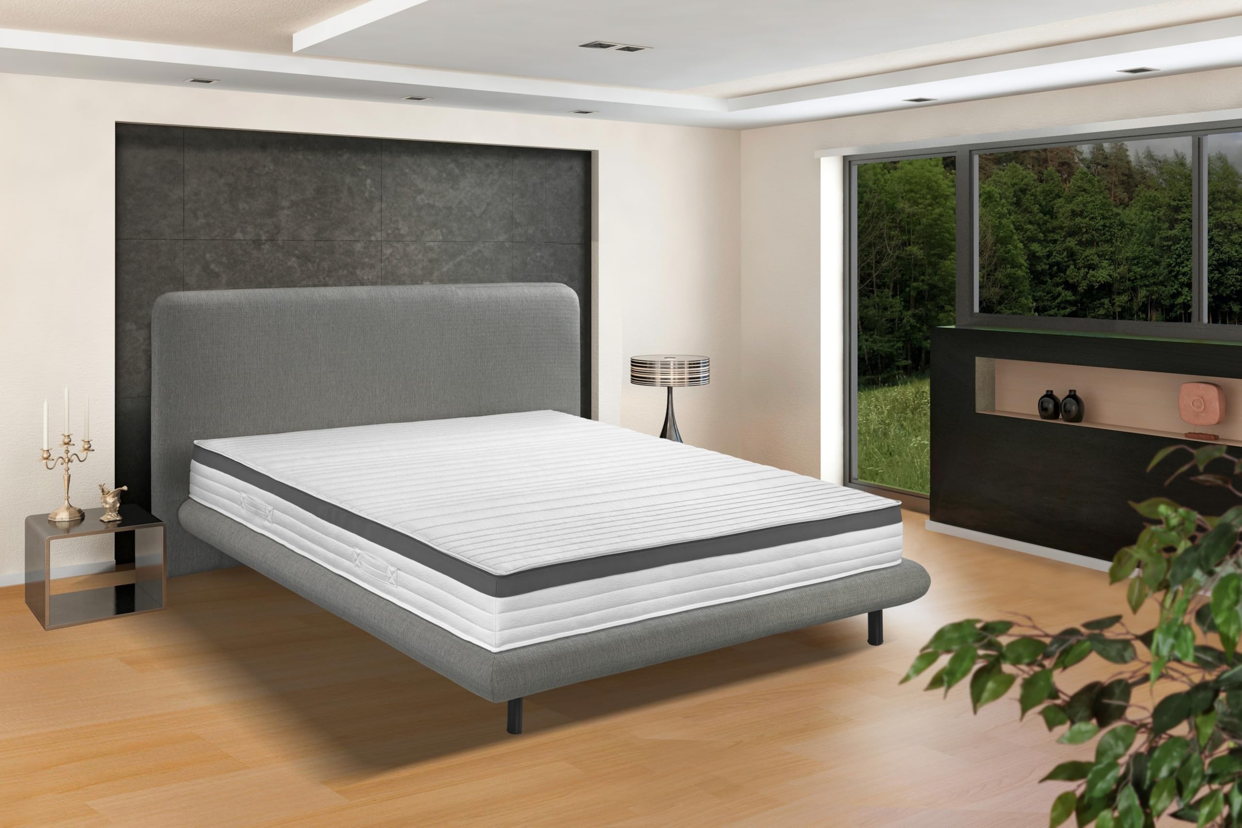 Bodyprotect Federkernmatratze 100x200 cm, orthopädische Matratze Härtegrad H4, ergonomische 7 Zonen Taschenfederkernmatratze, Mattress 100 x 200, Höhe 21, Made in EU, Oeko-TEX