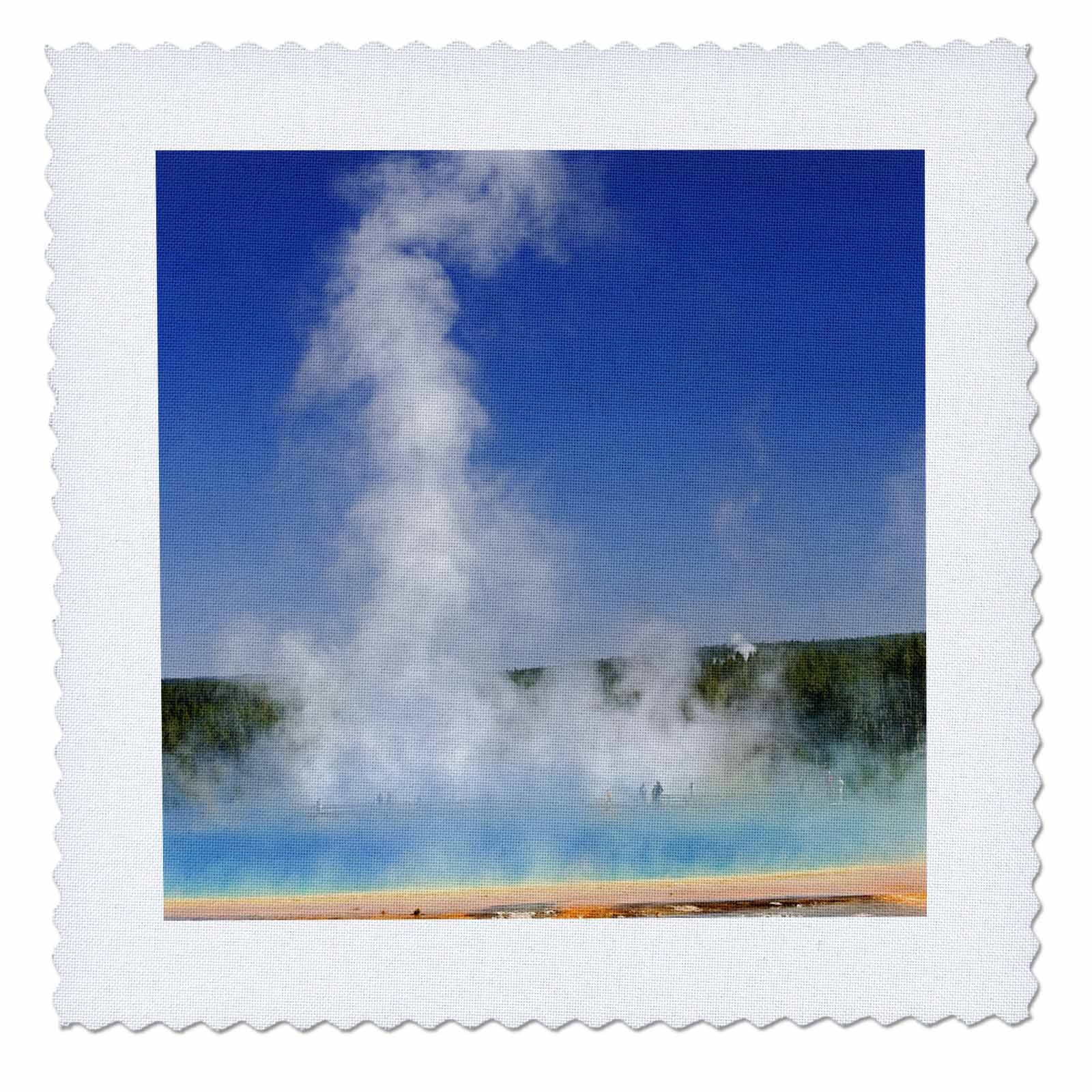 (25cm x 25cm quilt square) - Danita Delimont - Yellowstone - Visitors, Grand Prismatic Spring, Yellowstone NP, WY - US51 AJE0014 - Adam Jones - Quilt Squares
