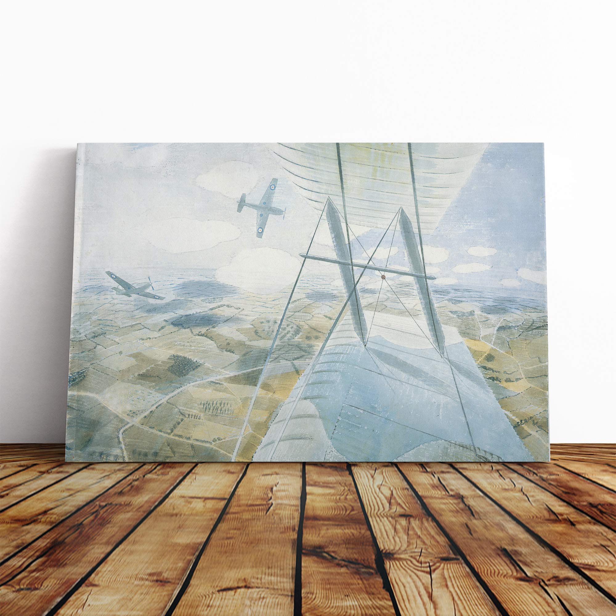 Eric Ravilious Hurricane in Flight Vol.2 Canvas Print | Gallery Wrapped 30mm Frame Wall Art | 24x16 inches | Ready to Hang | Modern Picture | Living Room Bedroom Lounge Office