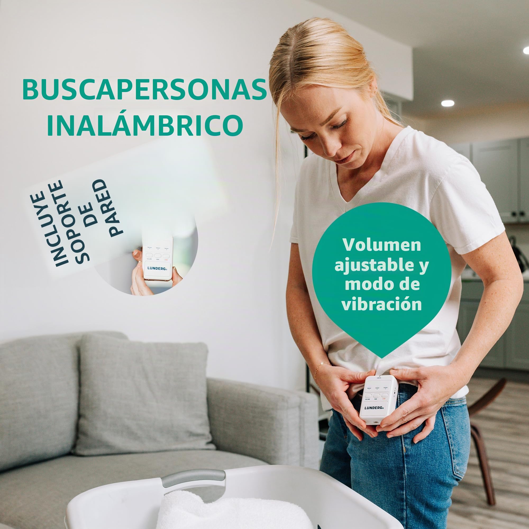 Lunderg Alarma de cama inalámbrica debajo del colchón para adultos mayores, almohadilla de sensor con alerta temprana y localizador