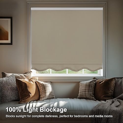 Miniatura 3 de CHICOLOGY Persianas enrollables opacas personalizadas, sin cordón, para el hogar, tratamientos de ventana, persianas de puerta, persianas opacas,