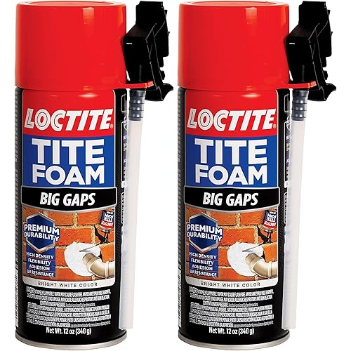 Loctite Tite Foam Big Gaps Spray Foam Sealant, Polyurethane Expanding Insulation - 12 fl oz Can, Pack of 2