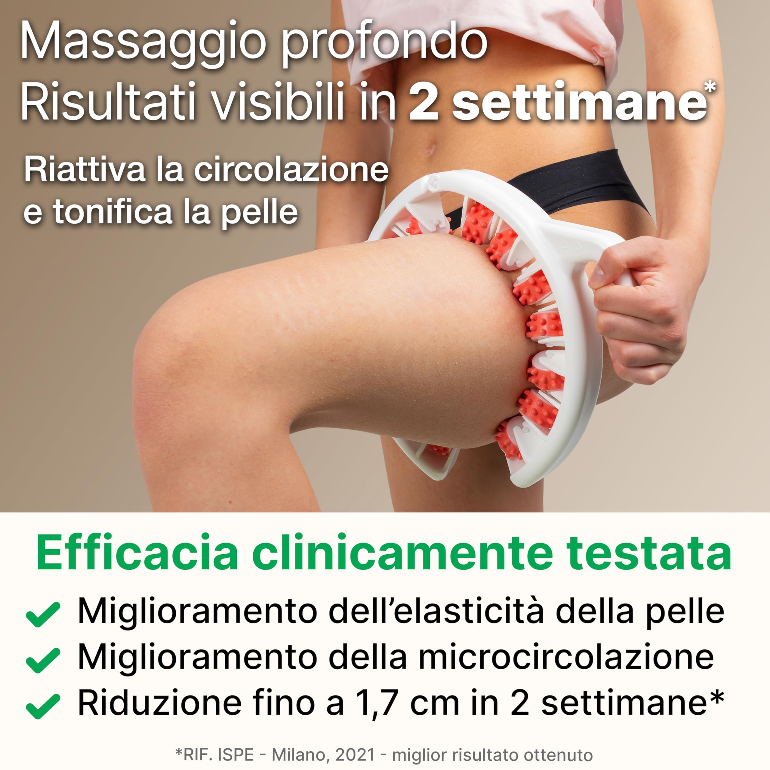 TESMED CELLULITE Massaggiatore Anticellulite Brevettato – Rassodante e Snellente per Gambe, Glutei e Cosce – Made in Italy