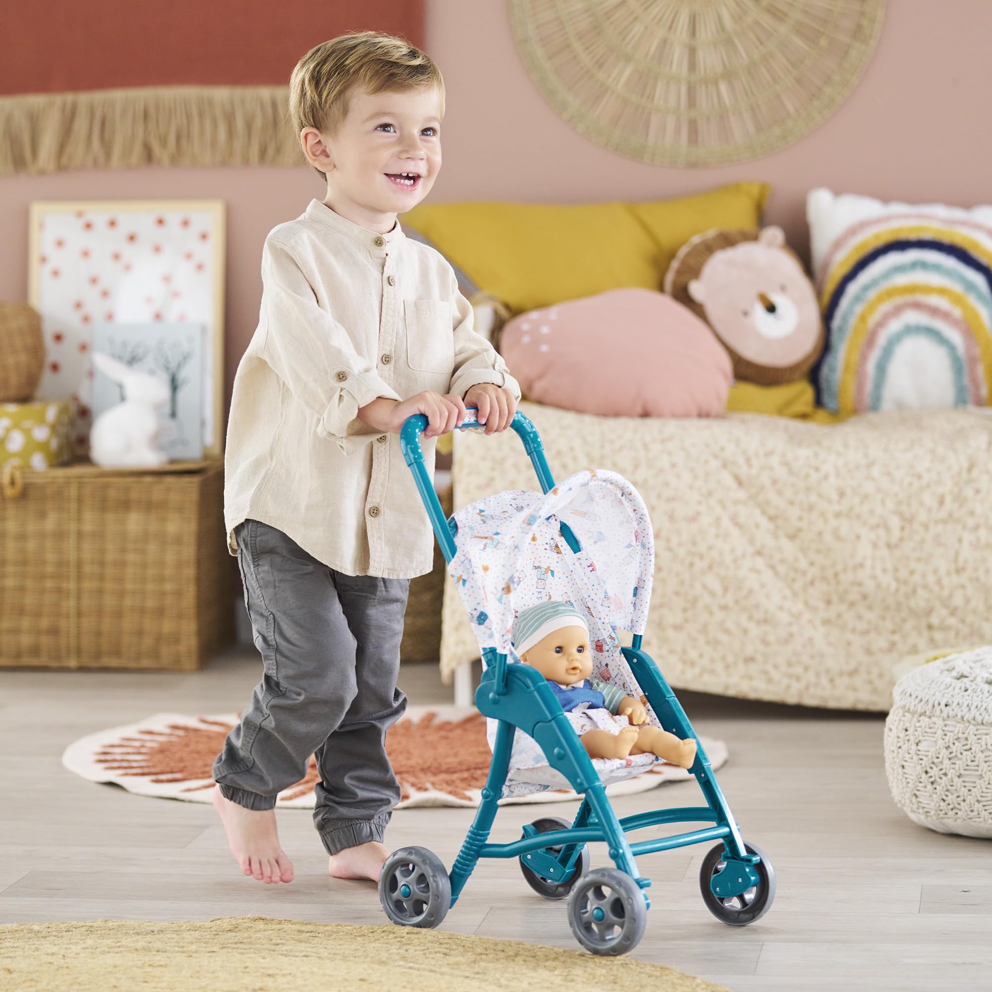 Corolle - Poussette Oursons, Accessoire, pour Poupon 30cm, dès 18 Mois, 9000111000
