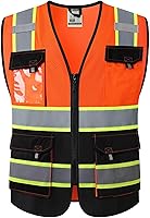 Vista 10 de JKSafety - Chalecos de seguridad reflectantes de alta visibilidad para hombres y mujeres, con bolsillos, ropa de seguridad de malla