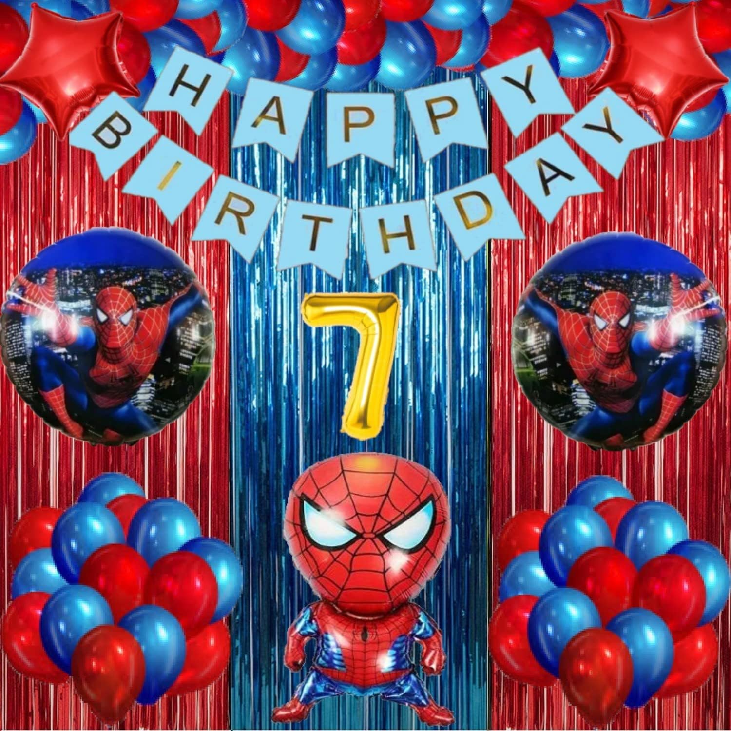 urban classicUrban Classic SpiderMan theme Happy Birthday Decoration kit for Boys and Gilrs | Birthday decoration items (7th Birthday)