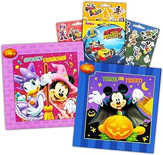 Disney Bundle Minnie and Mickey Mouse Halloween Board Book Set for Toddlers Kids (Bundle with 2 Small Board Books and Stickers)