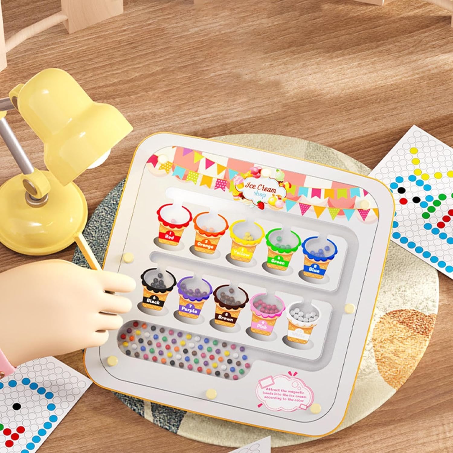 子供用描画ボード 磁気、磁気ドット描画ボード | ビスタマグネットビーズを使った教育用落書き - 微細運動能力向上教育学習ボード (