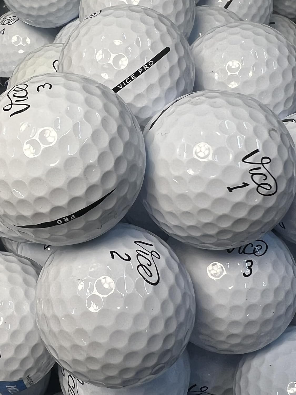 Golf Ball House… 24 Pro Golf Balls for Vice/White/Near Mint (AAAA) / Used-Recycled w/Mesh Bag