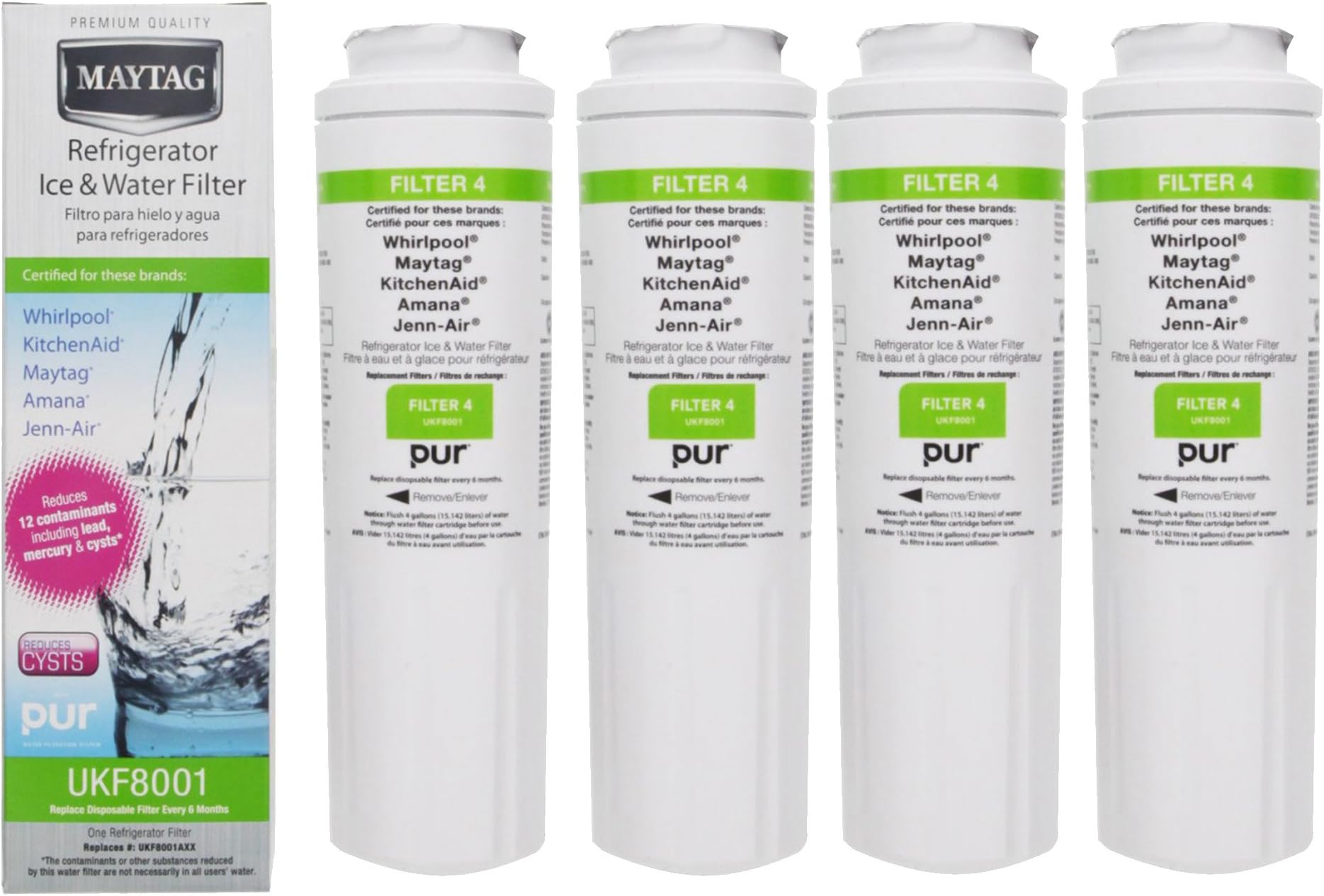 UKF8001 4 Pack PURI CLEAN II WATER FILTER