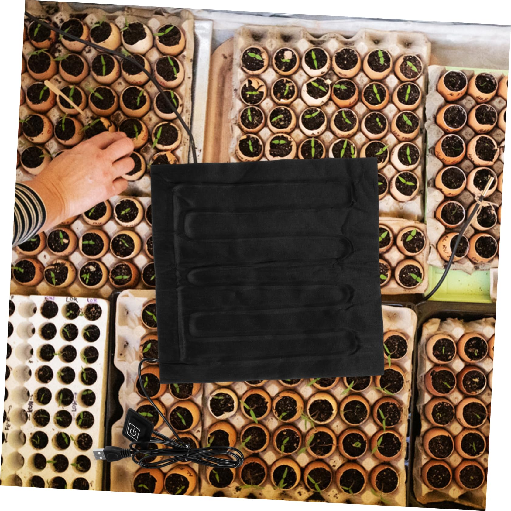 BESPORTBLE 4stücke Heizmatte Für Pflanzen USB Beheizbare Warming Mat Für Anzucht Von Blumen Und Pflanzen Energieeffizient Und Temperaturregelbar Für Gewächshäuser Und Aquarien