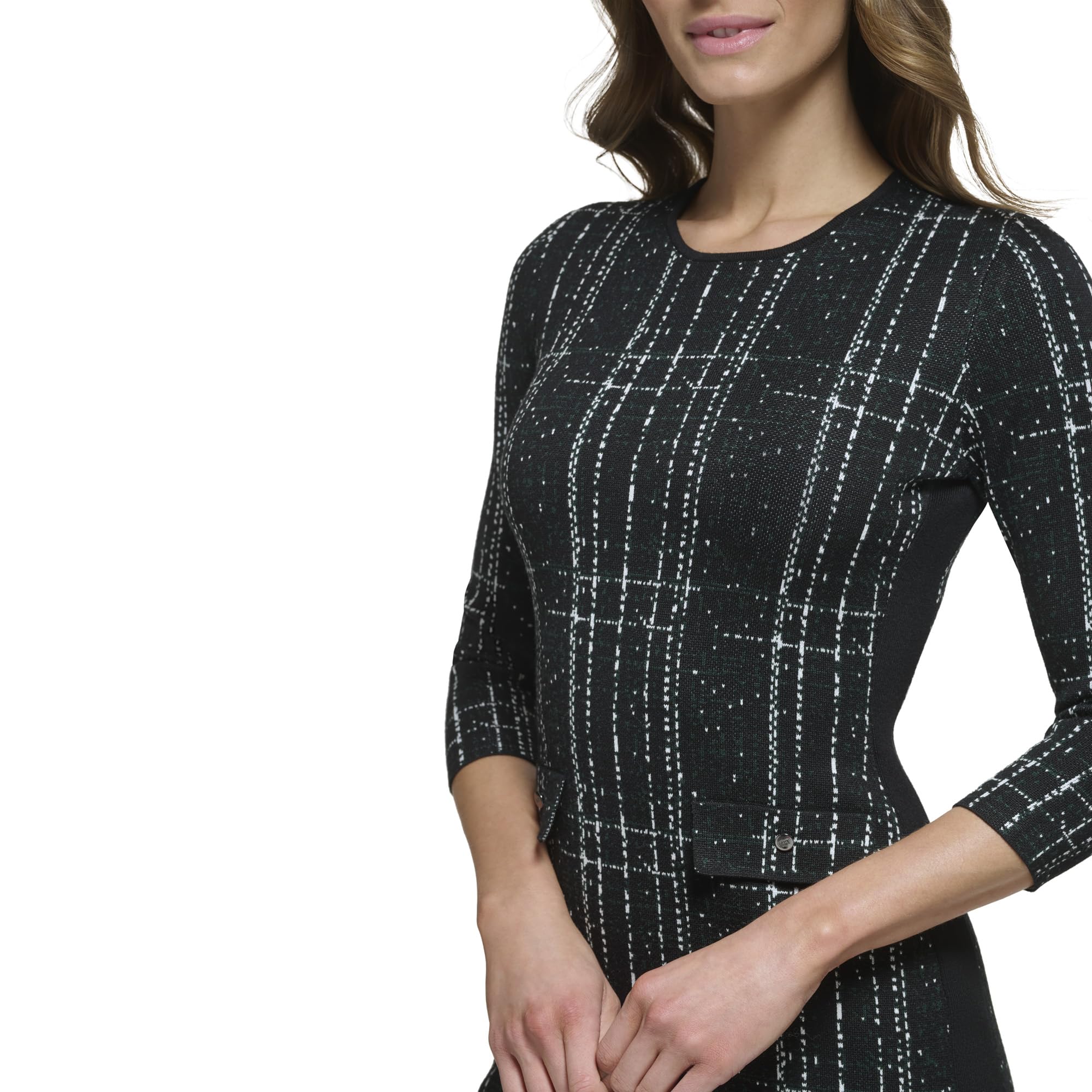 DKNY Dd3hr833-pnq-xs Robe, Pin Multi, XS Femme