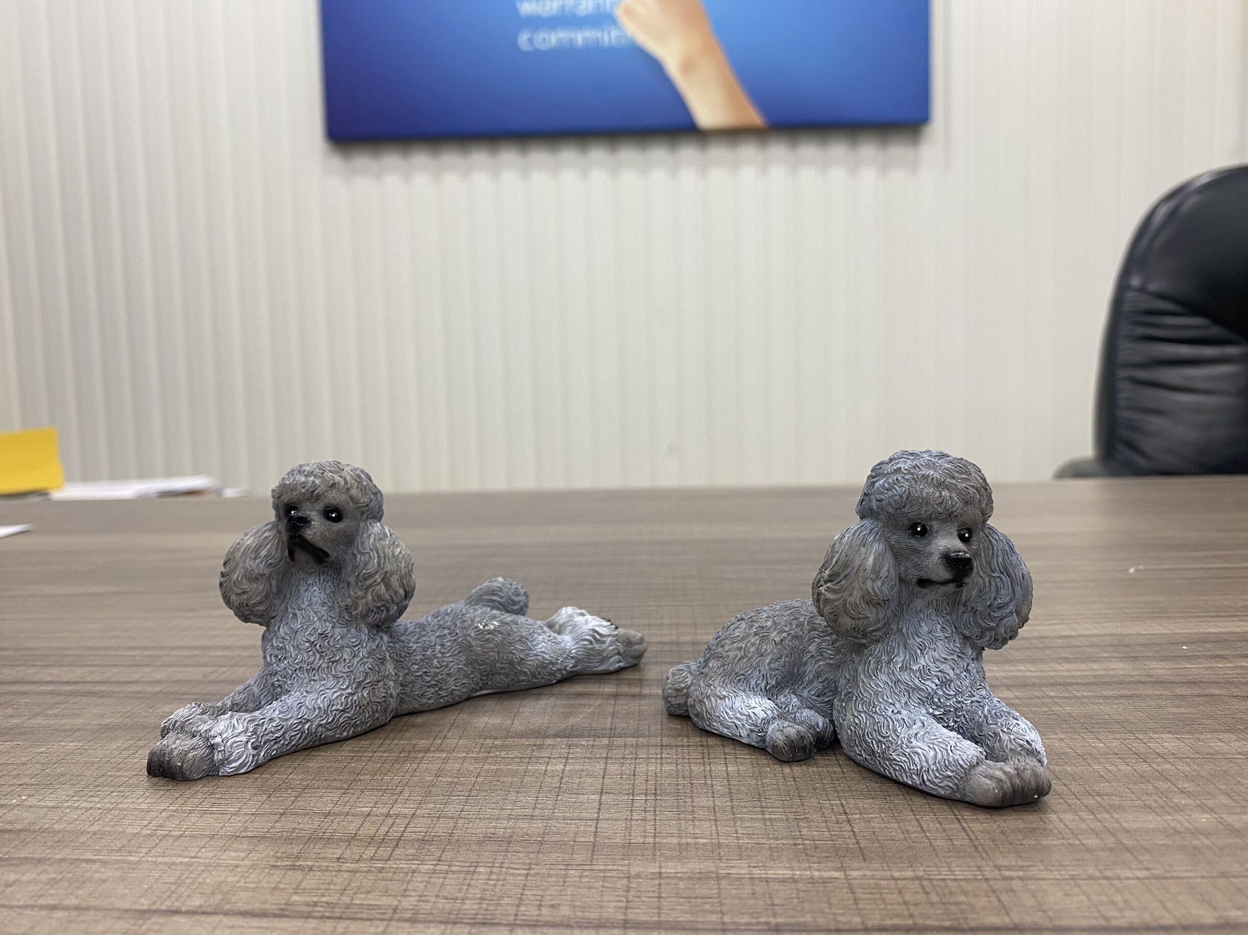 Amazon.com: Semeid Miniature Poodle Figurines Set (Grey