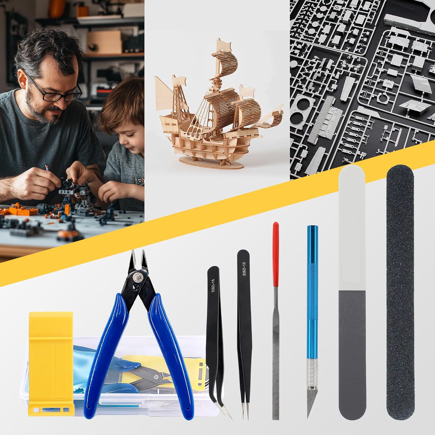 11PCS Model Tools Kit, Gundam Model Craft Set Hobby Building Tools Kit for Gundam Basic Model Assembling Building Repairing