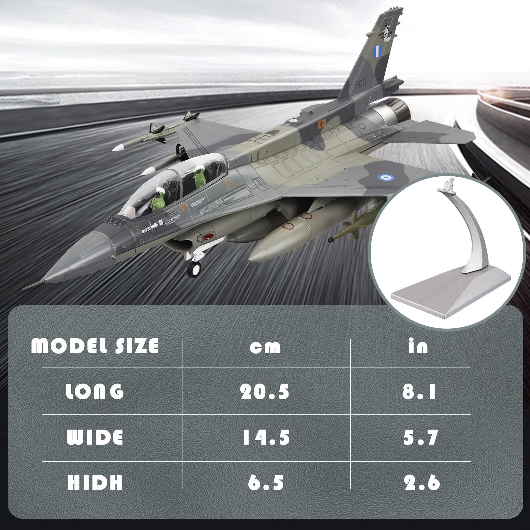 Modelo de avión militar 1:72 F16D modelos de aviones de metal modelo de avión fundido a presión modelo de avión para coleccionar o regalar