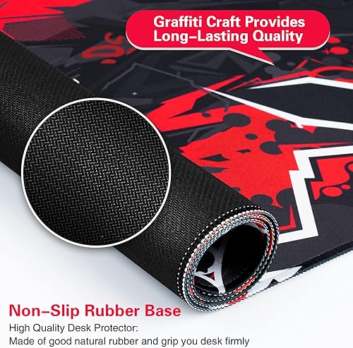 Miniatura 3 de Canjoy - Alfombrilla de mouse extendida para juegos, 31.5 x 15.7 pulgadas, XXL grande, para teclado de computadora, mouse con base antideslizante y
