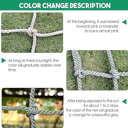 Miniatura 8 de Red de escalada de cuerda, red de escalada para niños y adultos, escalera de cuerda de escalada, juego de columpios, para decoración de cercas,