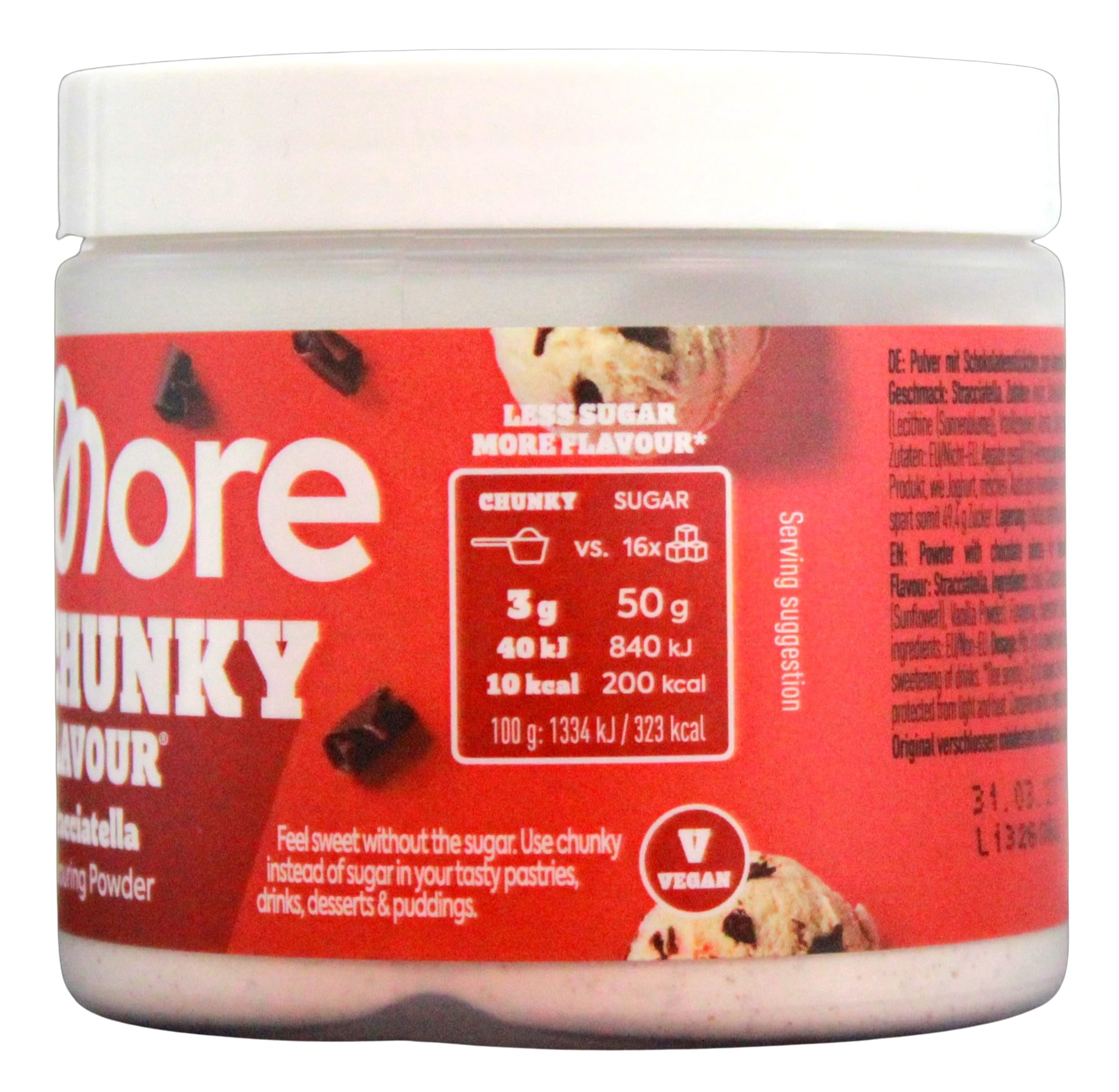 More Chunky Flavour Stracciatella Flavouring Powder, 4er Pack (4 x 90g)