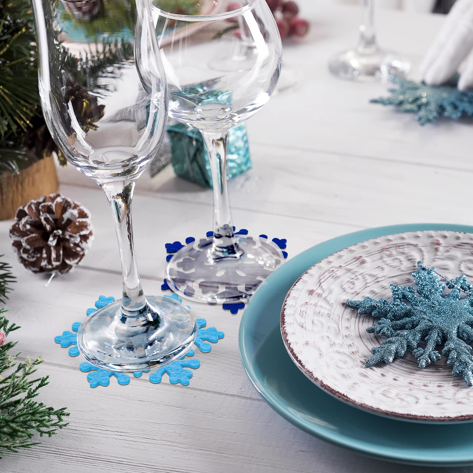 Compra Posavasos De Fieltro Redondos Para Bebidas, Juego De 16 Posavasos De Cristal De Diseño En