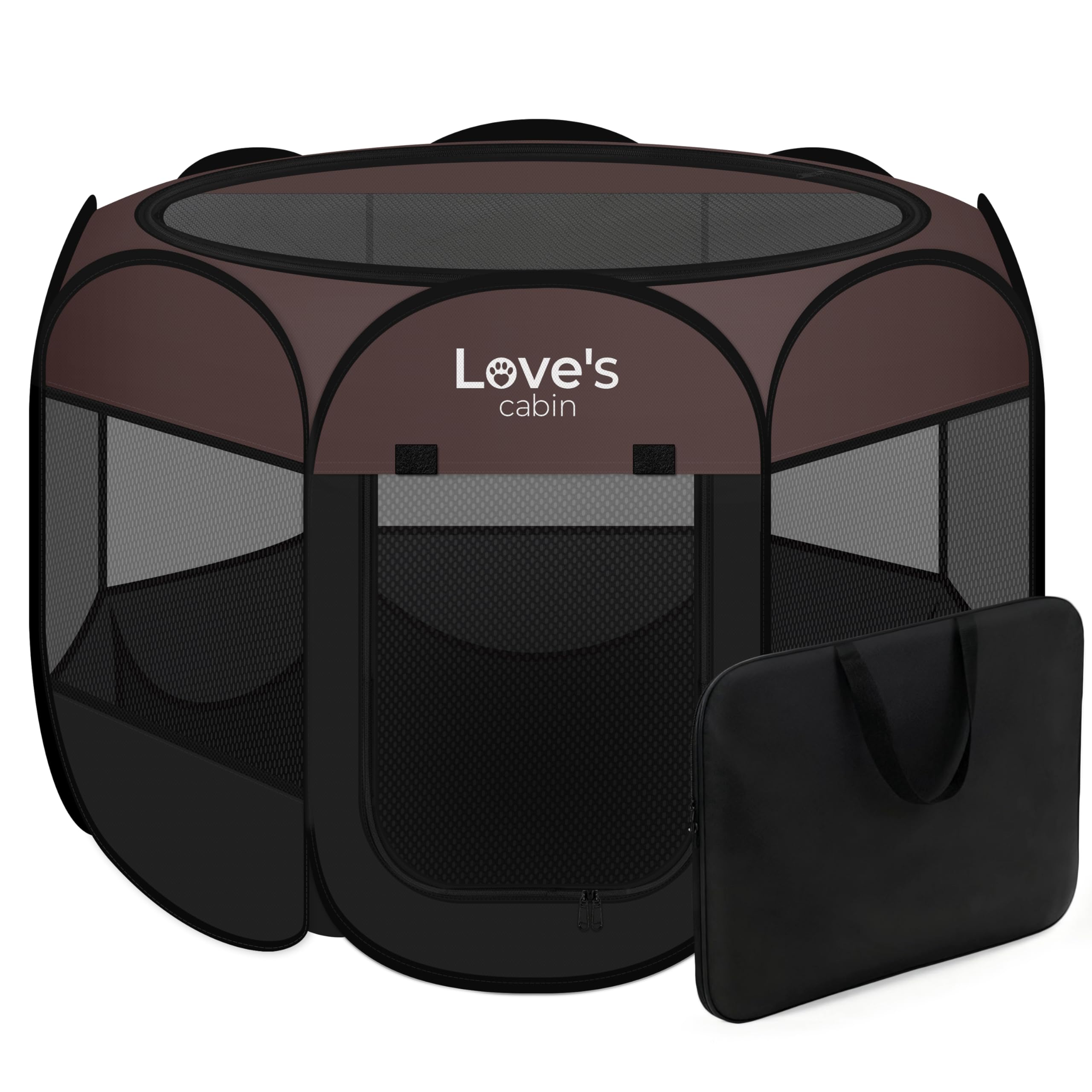 Love's cabin Pet Puppy Dog Playpen, Large Dog Tent Crates Cage Indoor/Outdoor, Portable Playpen for Cat, Foldable Pop Up Dog Kennel Playpen with