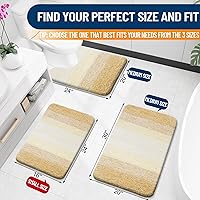 Vista 103 de OLANLY Juego de 2 alfombras de baño de 2 piezas, alfombras de baño de microfibra suave y absorbente y alfombra de inodoro con contorno