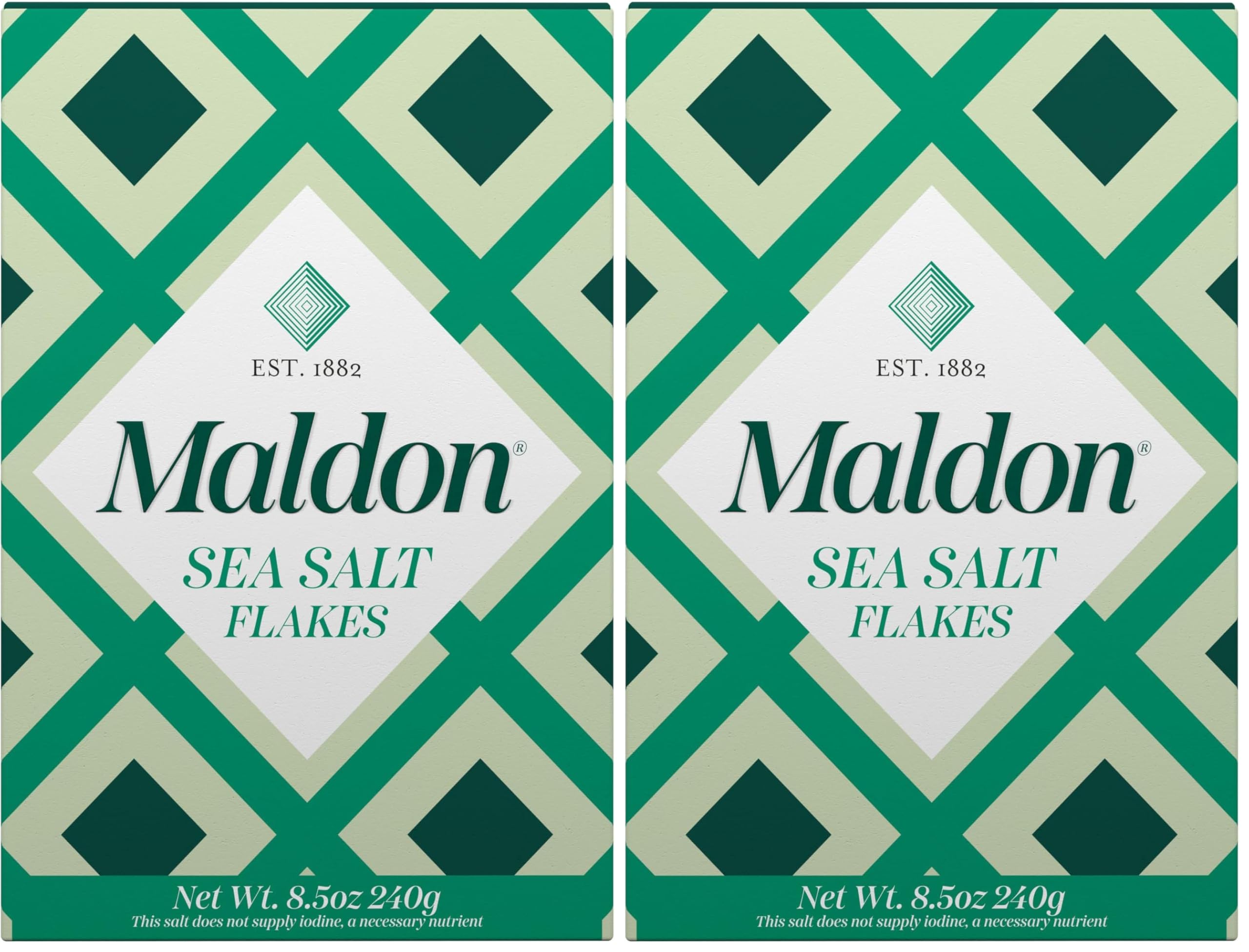 MaldonSalt, Sea Salt Flakes, 8.5 oz (240 g), Kosher, Natural, Handcrafted, Gourmet, Pyramid Crystals (Packaging May vary) (Pack of 2)