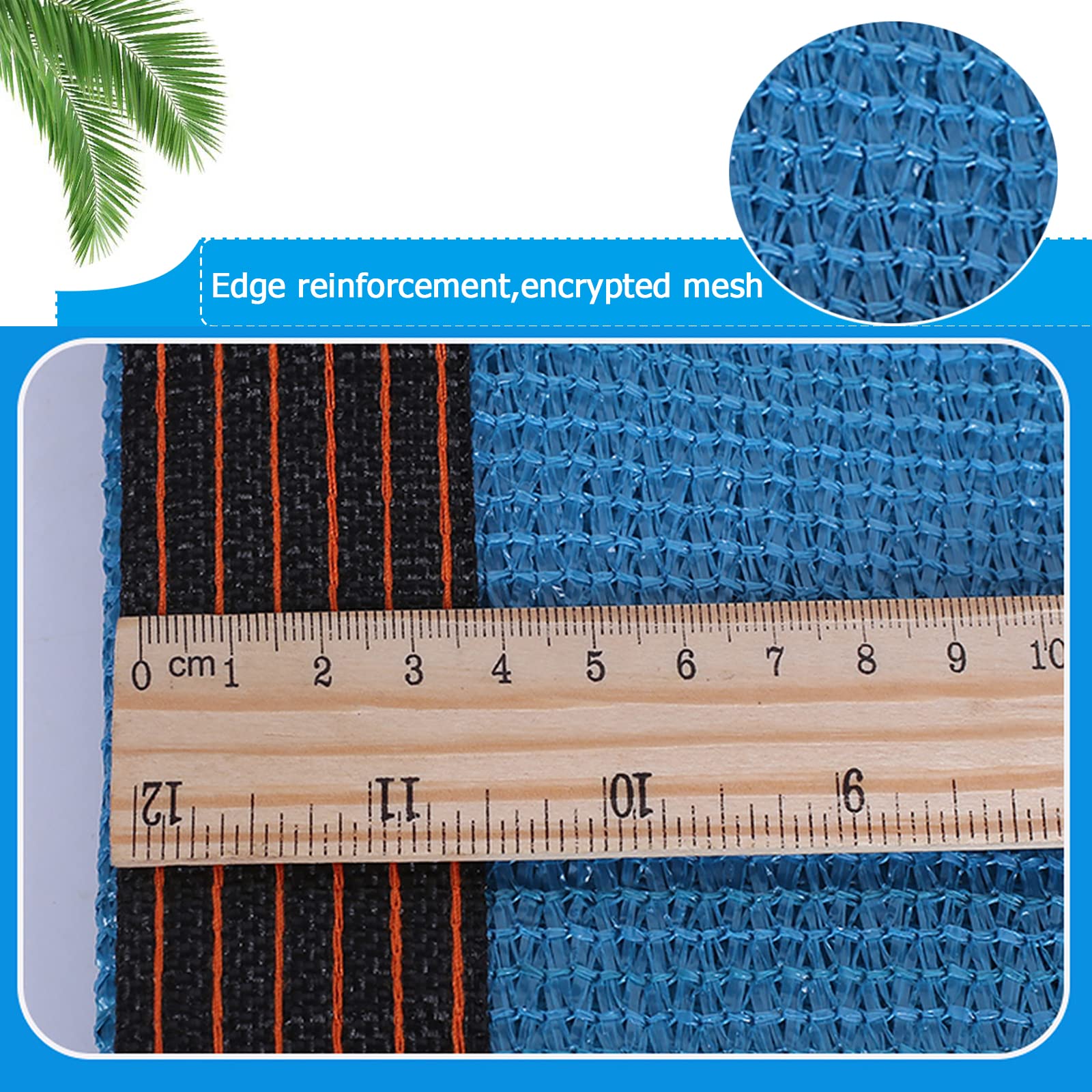 Red de Sombra Azul de 12 Pines,Malla de Sombreo Premium,90% Bloqueador Solar de Malla Sombreadora de Protección UV,Vela de Sombra para Piscinas Actividades al Aire Libre (5x9m)