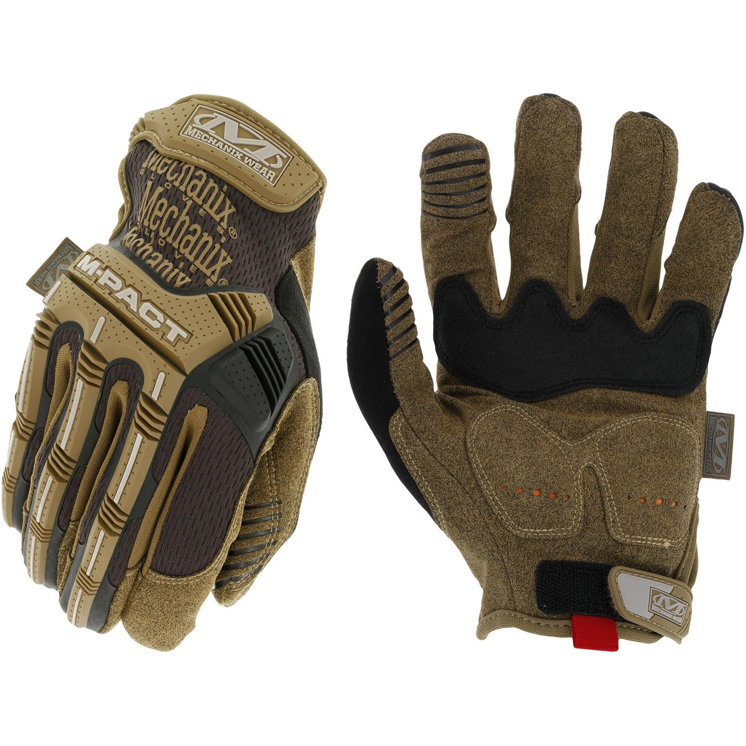 Mechanix Wear MPT-07-010 M-Pact Work Gloves, Brown, LG Size, Touchscreen Compatible, EN388 Rating: 3121XP, EN13594 Compliant, Washable