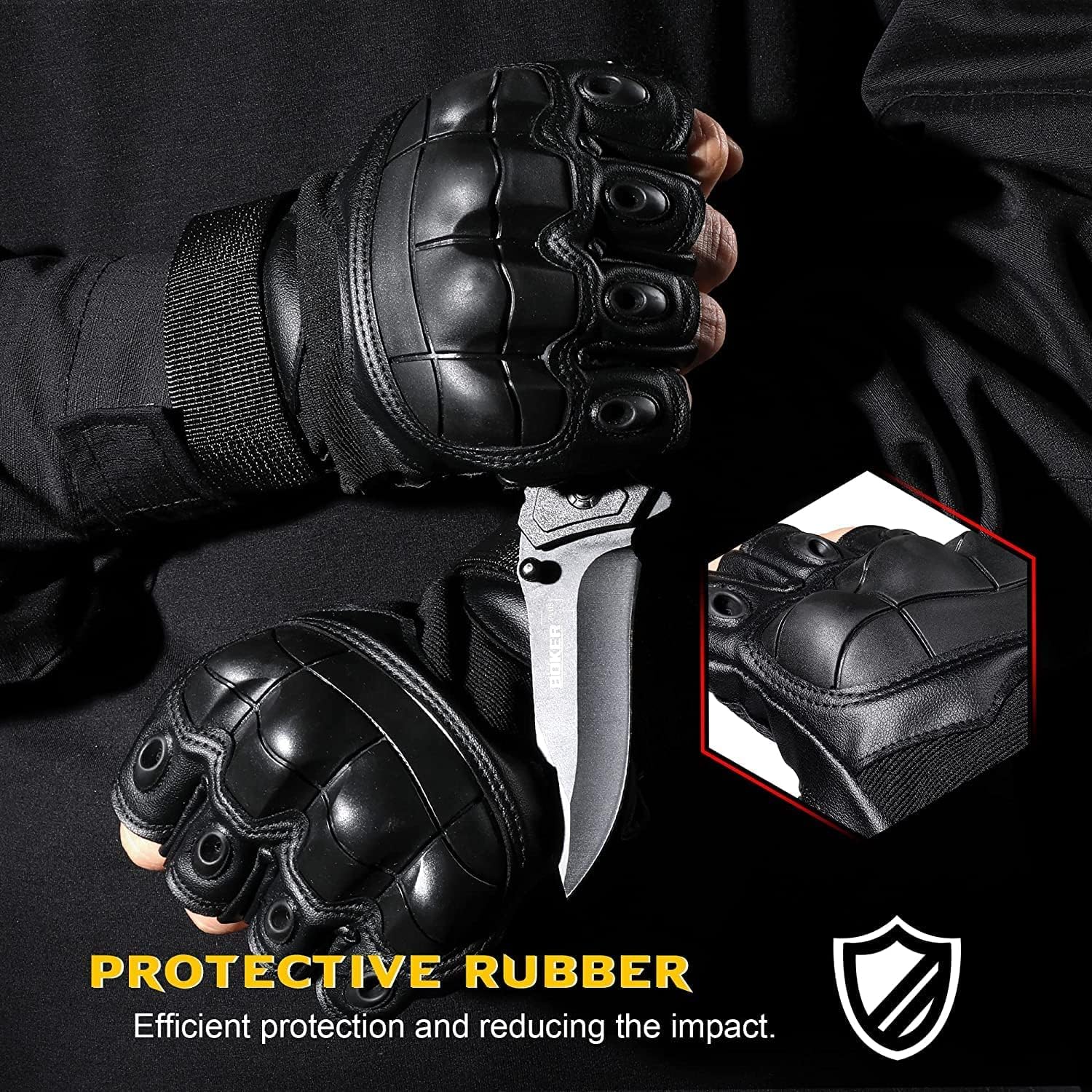 Riding Gloves Non Slip Half Finger Gloves For Motor Cycle Bike Riding Size L 