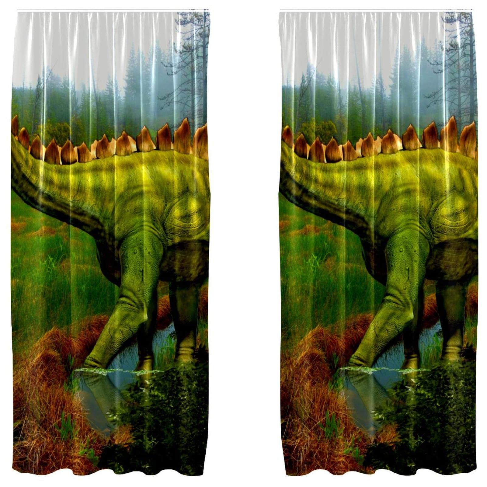 Rideaux fenêtre dinosaure préhistoriques pour créer un coin lecture ludique