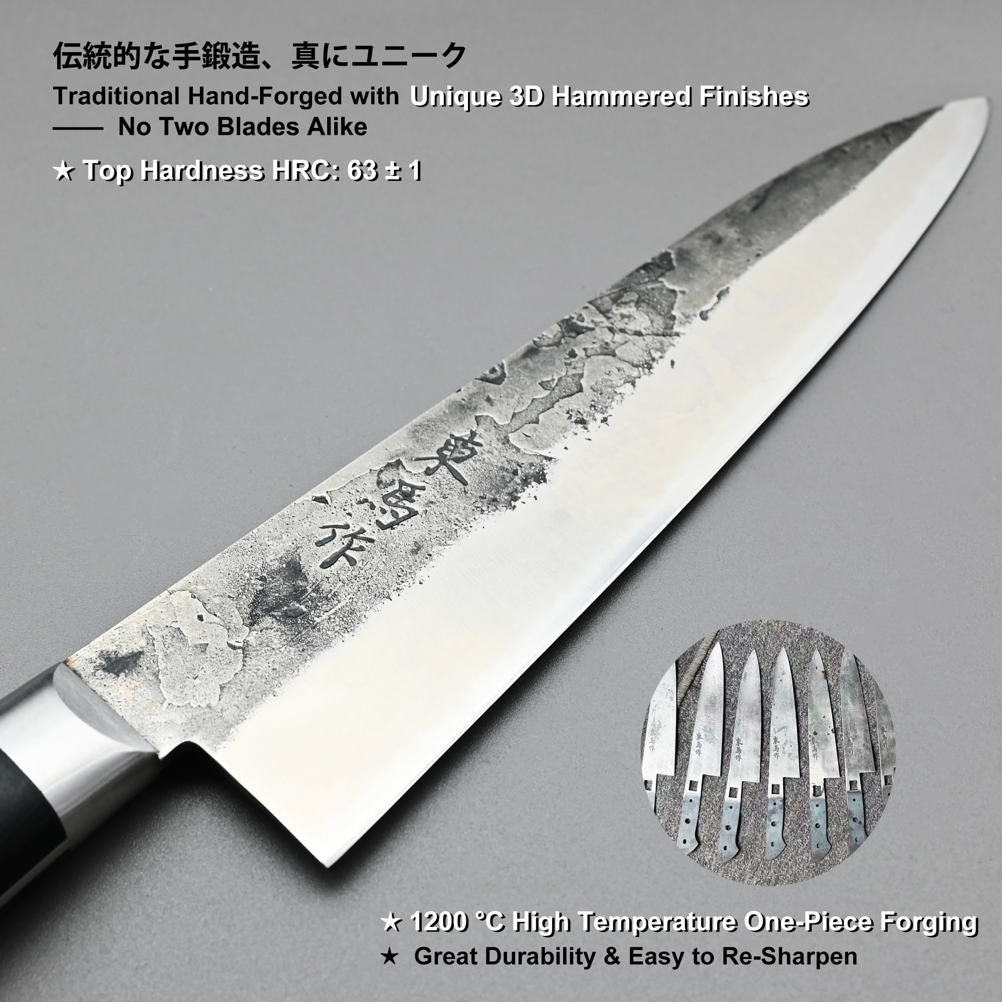 TONMA Chef Knife, Made in Japan, 8.2" Hand Forged Japanese Gyuto, TCK-2 — Amazon image 2