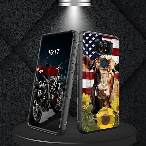 Miniatura 223 de AT&T Calypso 2 (U319AA) Funda con protector de pantalla de vidrio templado resistente con función atril integrado para debut de críquet, ciervo