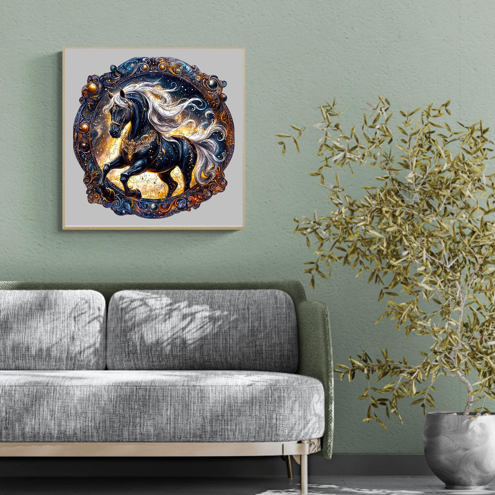 Puzzle in Legno per Adulti 14+, Cavallo Elegante Puzzle di Legno con Scatola,Puzzle Irregolare Unico,Regalo di Compleanno per Adulti