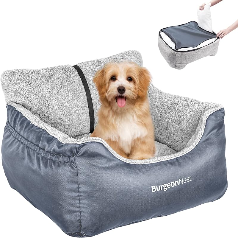 Assento Elevatório para Cães Pequenos e Gatos BurgeonNest em Tecido Oxford Cinza